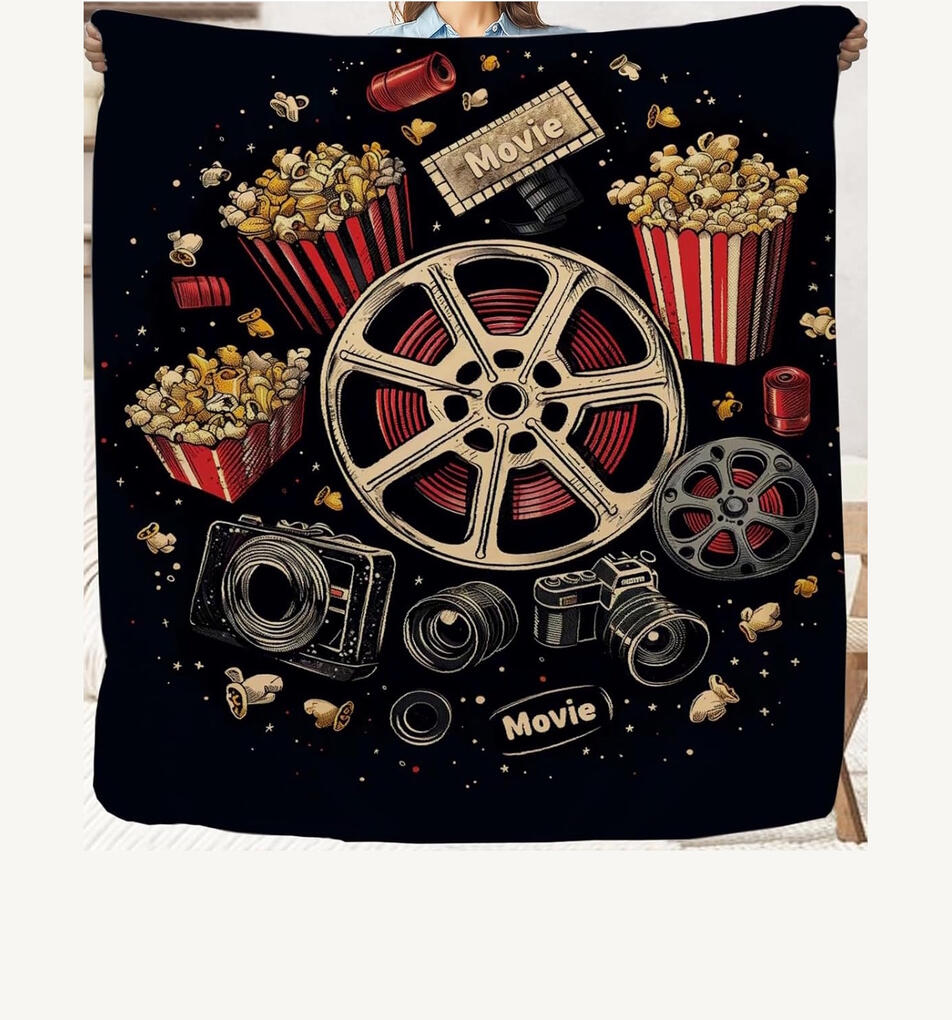 Movie Ticket Popcorn Blanket Under $25 ➥